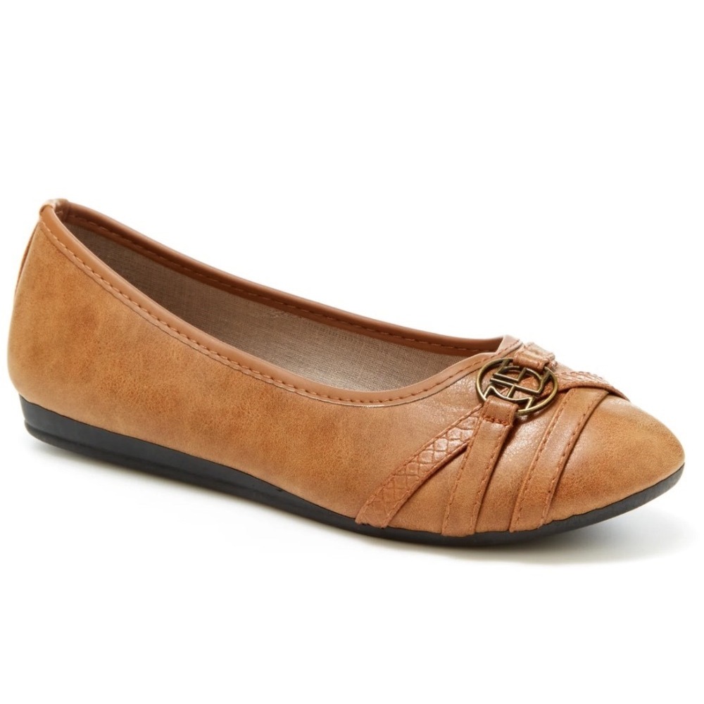 Harborside Round Toe Ornament Alina Cognac Ballet Flats Women's Size 10 $60